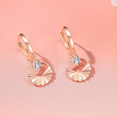 Bông Tai Bạc Nữ đính đá CZ Tròn Cách điệu Mira LILI 166761 3