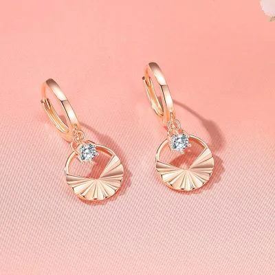 Bông Tai Bạc Nữ đính đá CZ Tròn Cách điệu Mira LILI 166761 3