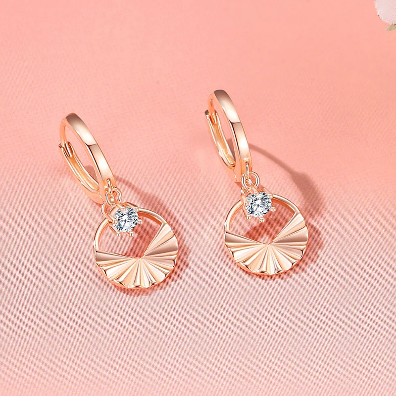 Bông Tai Bạc Nữ đính đá CZ Tròn Cách điệu Mira LILI 166761 3