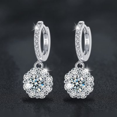 Bông Tai Bạc Nữ đính Kim Cương Moissanite Hoa Hướng Dương Mira LILI 166747 1