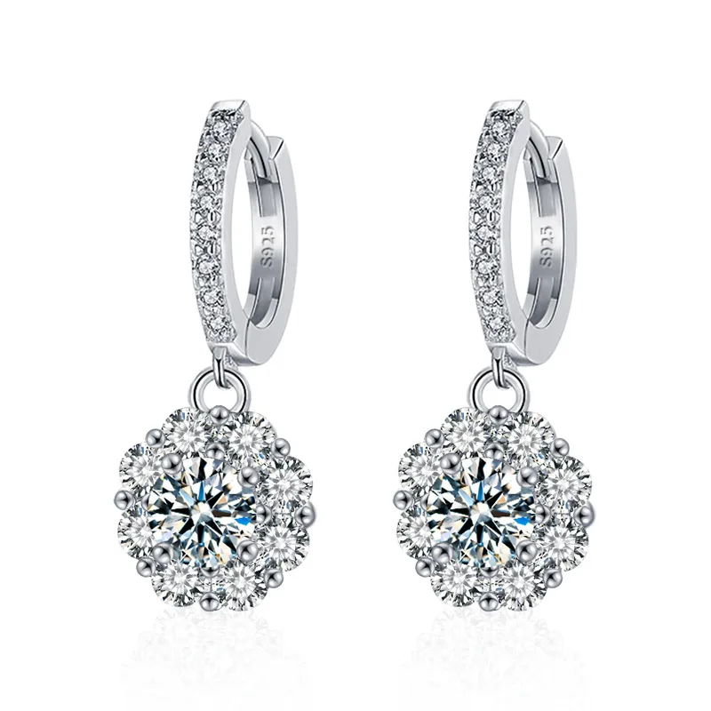 Bông Tai Bạc Nữ đính Kim Cương Moissanite Hoa Hướng Dương Mira LILI 166747 3