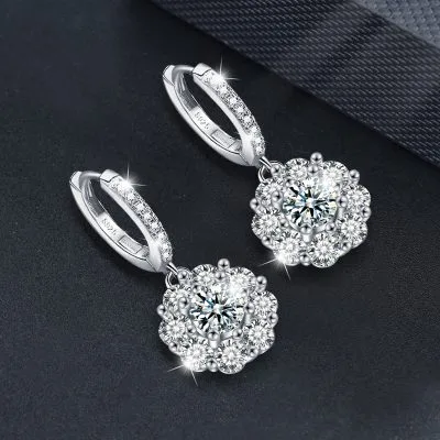 Bông Tai Bạc Nữ đính Kim Cương Moissanite Hoa Hướng Dương Mira LILI 166747 4