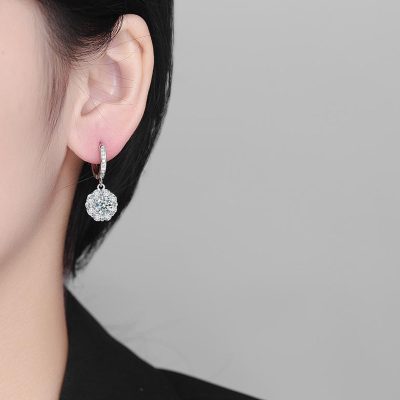 Bông Tai Bạc Nữ đính Kim Cương Moissanite Hoa Hướng Dương Mira LILI 166747 5