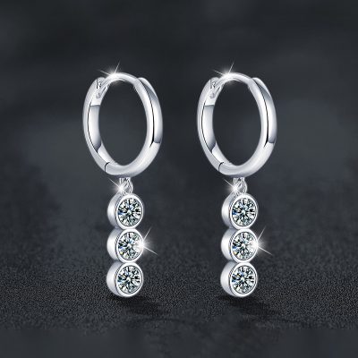 Bông Tai Bạc Nữ Nam đính Kim Cương Moissanite Sarai LILI 166740 1