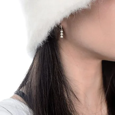 Bông Tai Bạc Nữ Nam đính Kim Cương Moissanite Sarai LILI 166740 4