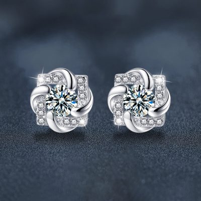 Bông Tai Bạc Nữ Nam đính Kim Cương Moissanite Zariah LILI 166754 1