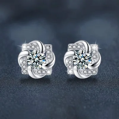 Bông Tai Bạc Nữ Nam đính Kim Cương Moissanite Zariah LILI 166754 1