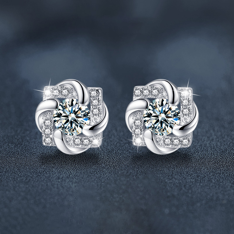 Bông Tai Bạc Nữ Nam đính Kim Cương Moissanite Zariah LILI 166754 1