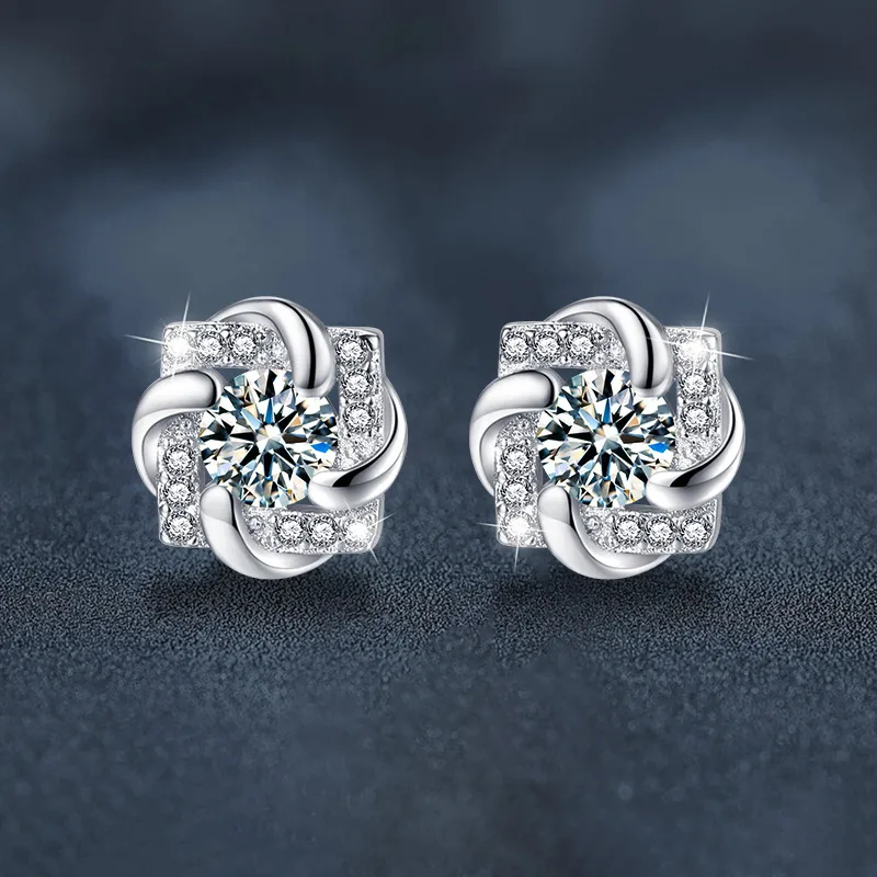 Bông Tai Bạc Nữ Nam đính Kim Cương Moissanite Zariah LILI 166754 1