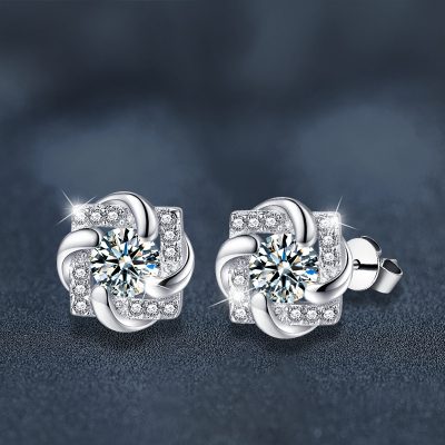 Bông Tai Bạc Nữ Nam đính Kim Cương Moissanite Zariah LILI 166754 3
