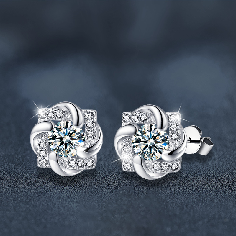 Bông Tai Bạc Nữ Nam đính Kim Cương Moissanite Zariah LILI 166754 3