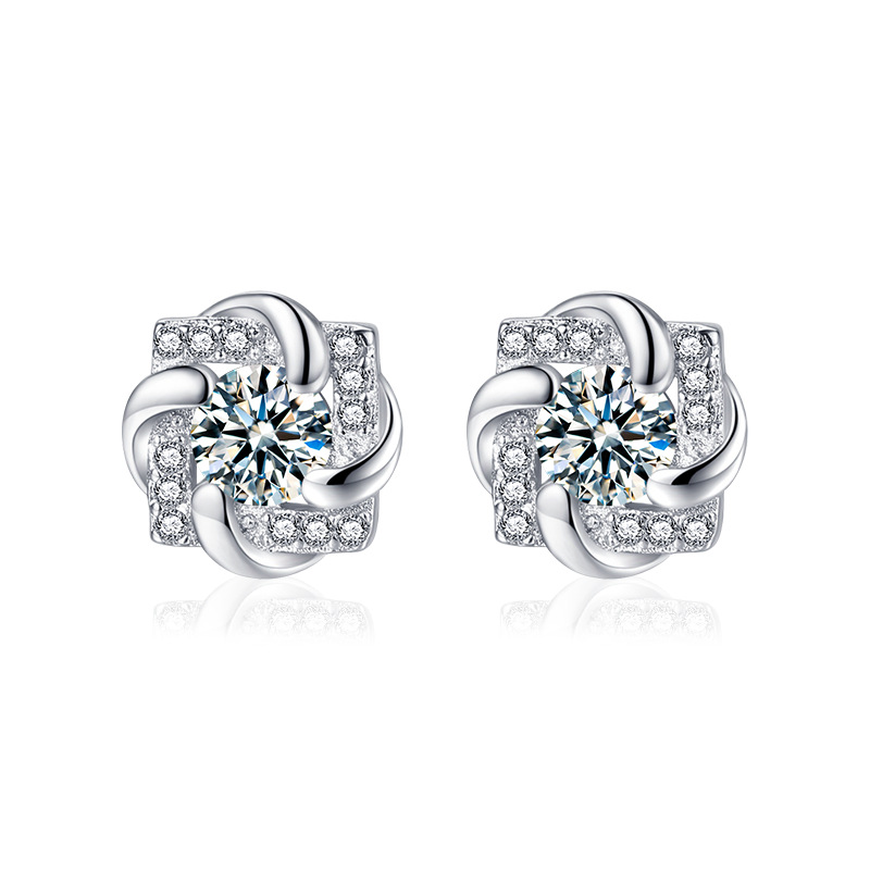 Bông Tai Bạc Nữ Nam đính Kim Cương Moissanite Zariah LILI 166754 5