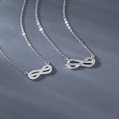 Dây Chuyền Bạc đôi đính đá CZ Vô Cực Fiona LILI 166722 5