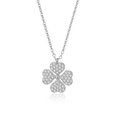 Dây Chuyền Bạc Nữ đính đá CZ Cỏ 4 Lá Laura LILI 166574 5