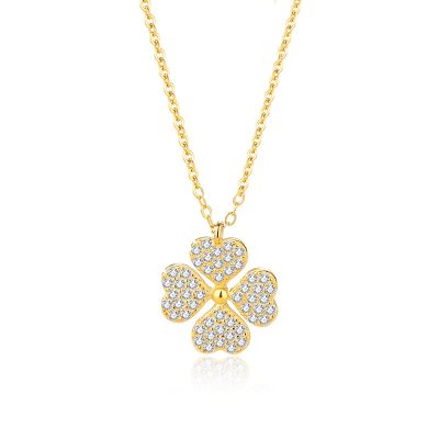 Dây Chuyền Bạc Nữ đính đá CZ Cỏ 4 Lá Laura LILI 166574 65