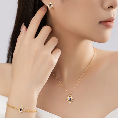 Dây Chuyền Bạc Nữ đính đá CZ Cỏ 4 Lá Mariah LILI 166698 1
