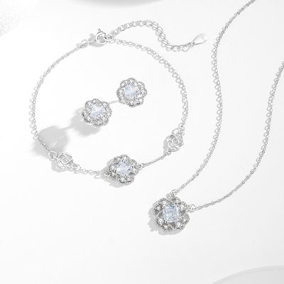Dây Chuyền Bạc Nữ đính đá CZ Cỏ 4 Lá Serena LILI 166643 1