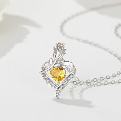 Dây Chuyền Bạc Nữ đính đá CZ Hoa Hồng Tình Yêu Azalea LILI 166593 2