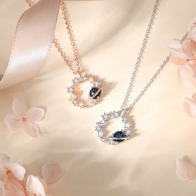 Dây Chuyền Bạc Nữ đính đá CZ Ngân Hà Navy LILI 166556 3
