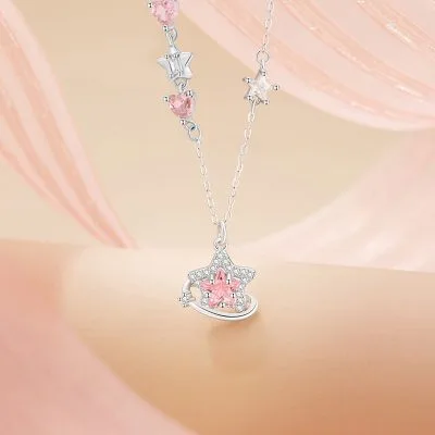 Dây Chuyền Bạc Nữ đính đá CZ Ngôi Sao Tình Yêu Aisha LILI 166659 2