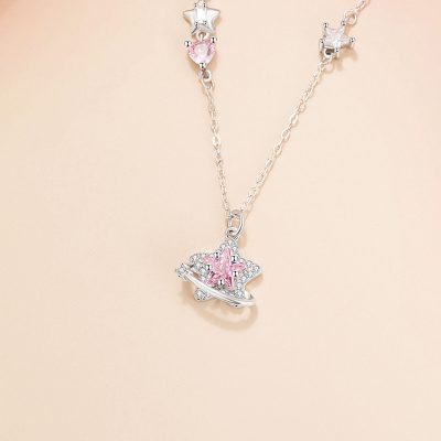 Dây Chuyền Bạc Nữ đính đá CZ Ngôi Sao Tình Yêu Aisha LILI 166659 3