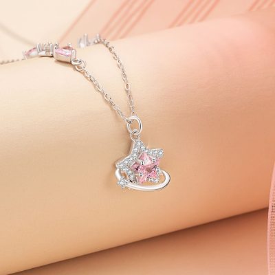 Dây Chuyền Bạc Nữ đính đá CZ Ngôi Sao Tình Yêu Aisha LILI 166659 4