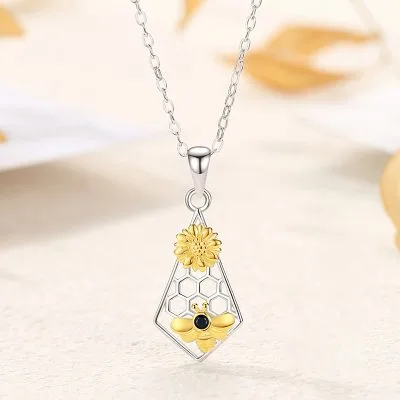 Dây Chuyền Bạc Nữ đính đá CZ Ong Mật Cute LILI 166627 1