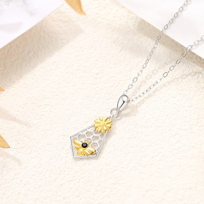 Dây Chuyền Bạc Nữ đính đá CZ Ong Mật Cute LILI 166627 3