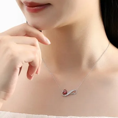 Dây Chuyền Bạc Nữ đính đá CZ Tình Yêu Vĩnh Cửu Aniyah LILI 166604 4