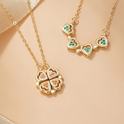 Dây Chuyền Bạc Nữ đính đá CZ Trái Tim Cỏ 4 Lá Emory LILI 166584 1