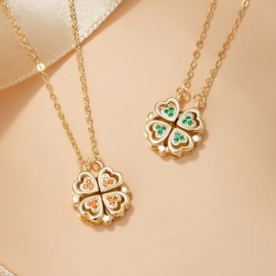 Dây Chuyền Bạc Nữ đính đá CZ Trái Tim Cỏ 4 Lá Emory LILI 166584 4