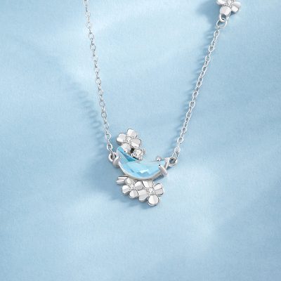 Dây Chuyền Bạc Nữ đính đá CZ Trăng Và Hoa Lilliana LILI 166650 4
