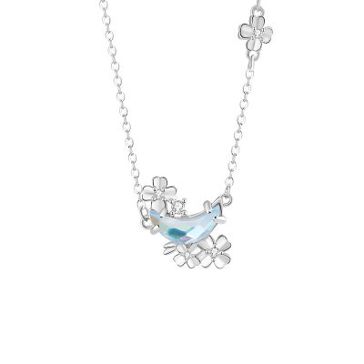 Dây Chuyền Bạc Nữ đính đá CZ Trăng Và Hoa Lilliana LILI 166650 6