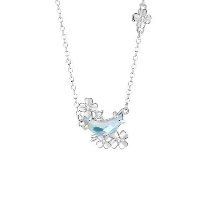 Dây Chuyền Bạc Nữ đính đá CZ Trăng Và Hoa Lilliana LILI 166650 6
