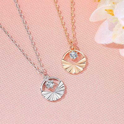 Dây Chuyền Bạc Nữ đính đá CZ Tròn Cách điệu Amora LILI 166487 1