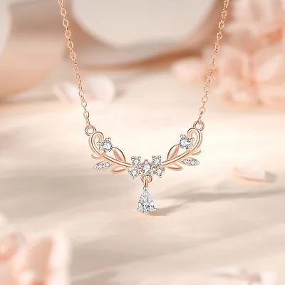 Dây Chuyền Bạc Nữ đính đá CZ Vòng Nguyệt Quế Viviana LILI 166467 1