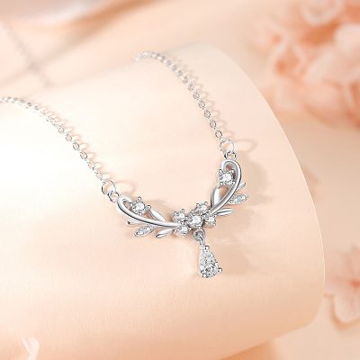 Dây Chuyền Bạc Nữ đính đá CZ Vòng Nguyệt Quế Viviana LILI 166467 2