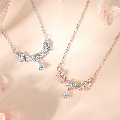 Dây Chuyền Bạc Nữ đính đá CZ Vòng Nguyệt Quế Viviana LILI 166467 3