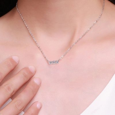 Dây Chuyền Bạc Nữ đính Kim Cương Moissanite Fatima LILI 166417 2