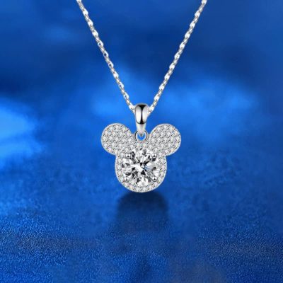 Dây Chuyền Bạc Nữ đính Kim Cương Moissanite Chuột Mickey LILI 166424 1