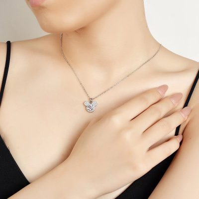 Dây Chuyền Bạc Nữ đính Kim Cương Moissanite Chuột Mickey LILI 166424 3