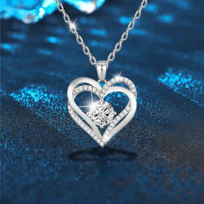 Dây Chuyền Bạc Nữ đính Kim Cương Moissanite Hình Trái Tim Paige LILI 166452 1
