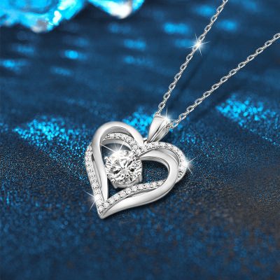 Dây Chuyền Bạc Nữ đính Kim Cương Moissanite Hình Trái Tim Paige LILI 166452 2