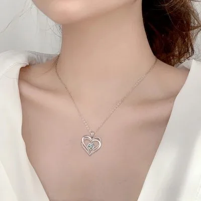Dây Chuyền Bạc Nữ đính Kim Cương Moissanite Hình Trái Tim Paige LILI 166452 3