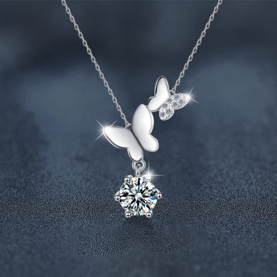 Dây Chuyền Bạc Nữ đính Kim Cương Moissanite Hồ điệp Giselle LILI 166429 1