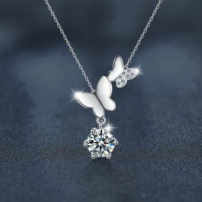 Dây Chuyền Bạc Nữ đính Kim Cương Moissanite Hồ điệp Giselle LILI 166429 1