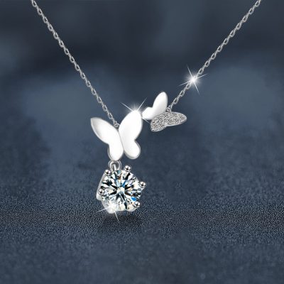 Dây Chuyền Bạc Nữ đính Kim Cương Moissanite Hồ điệp Giselle LILI 166429 3