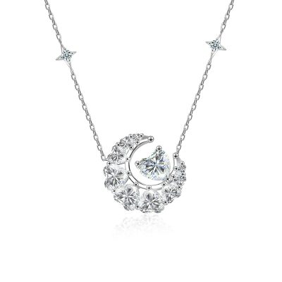 Dây Chuyền Bạc Nữ đính Kim Cương Moissanite Trăng Tình Yêu Malani LILI 166443 4