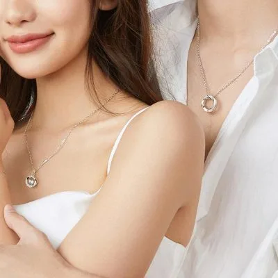 Dây Chuyền đôi Bạc đính Kim Cương Moissanite Tình Yêu Vĩnh Cửu Astrid LILI 166713 4