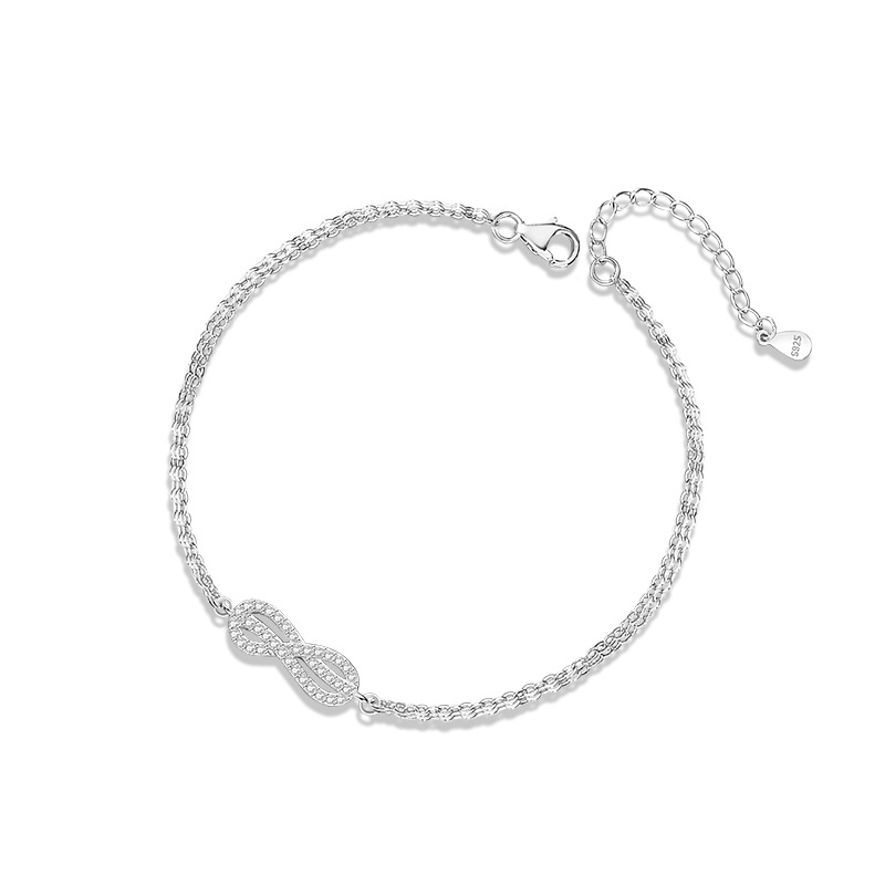 Lắc Tay Bạc Cặp đôi đính đá CZ Vô Cực Aitana LILI 166156 3